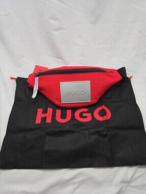 NWT Hugo Boss Ethan Bumbag Belt Bag Fanny Pack With Dust Bag Red Black Unisex